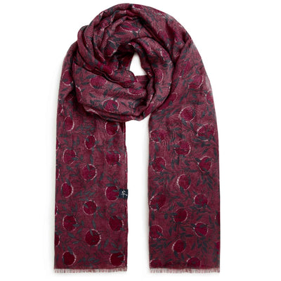 Weird Fish Alverton Printed Scarf Cloud Berry