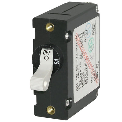 A-Series White Toggle Circuit Breaker - Single Pole 5A