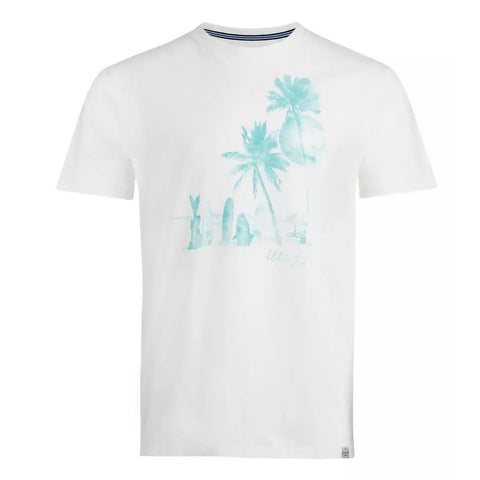 Weird Fish Mens Shoreline Linen Blend Graphic T-Shirt
