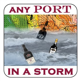 Nauticalia Salty Saying Drinks Coaster ' Any Port .. 3386
