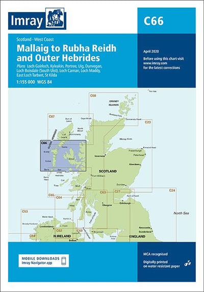 Imray C66 Chart - Mallaig to Rudha Reidh and Outer Hebrides