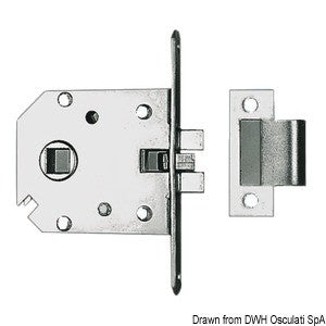 Osculati Recess-fit Simple Lock Chromed Brass 68x60x9