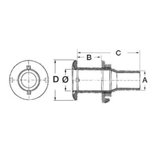 Osculati Stainless Steel Skin Fitting with Hosetail