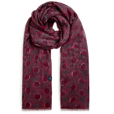 Weird Fish Alverton Printed Scarf Cloud Berry