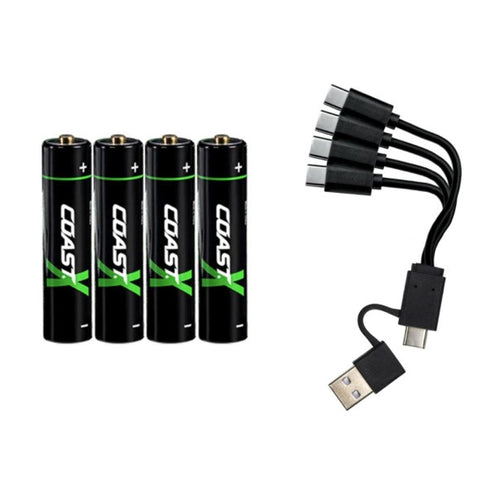 Zithion X Rechargeable Batteries 4 pack with Charge Cable