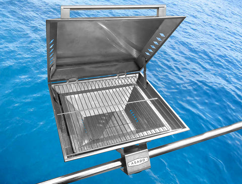 Asado Charcoal Boat BBQ With Lid And Clamp For 22-25mm Rails