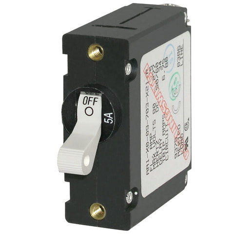 A-Series White Toggle Circuit Breaker - Single Pole 5A