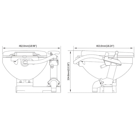 Seaflo Manual Marine Toilet - Regular