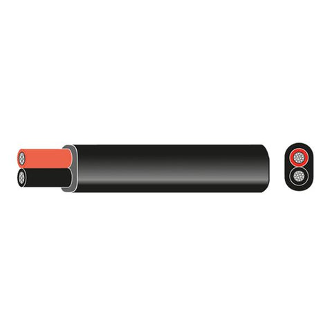 AMC 2 Core Flat Tinned Cable 56/0.30 4.0mm2  Black Outer
