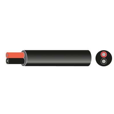 Oceanflex 2 Core Round Tinned Cable 32/0.20 1.0mm2  Black Outer