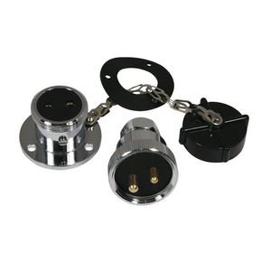 Trem Chrome 2 Pin Plug & Socket Max 5 Amp 42mm