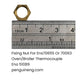 Fixing Nut For Ens70655 Or 70063 Oven/Broiler Thermocouple