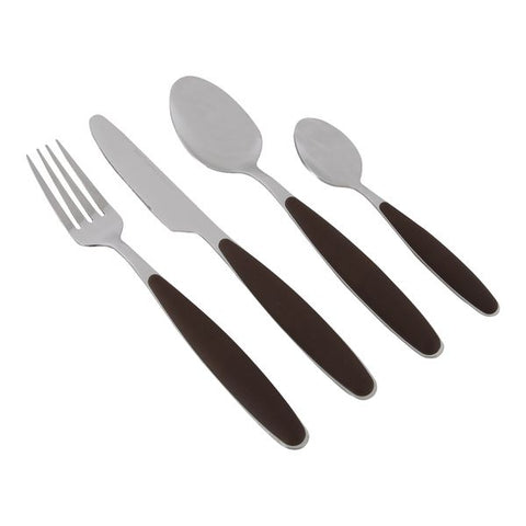 Gimex Cutlery Brown with Soft Touch Handle (16 Pieces)