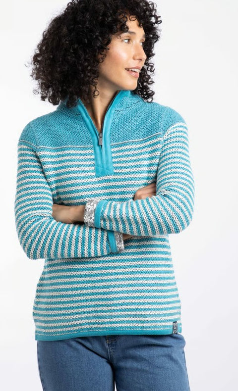Juliet 1/4 Zip Macaroni Adriatic Blue
