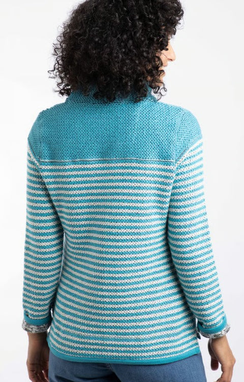 Juliet 1/4 Zip Macaroni Adriatic Blue