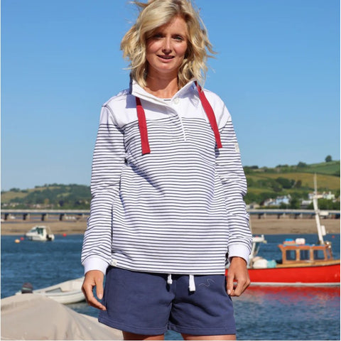 Lazy Jacks Button Neck Sweatshirt