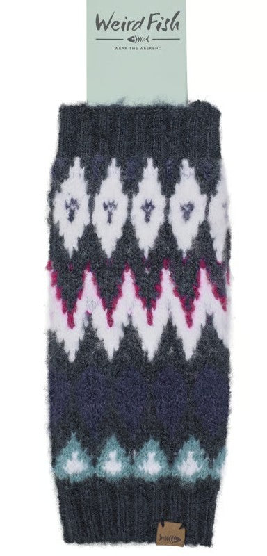 Shutt Fair Isle Wrist Warmers Navy