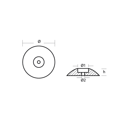 Tecnoseal Aluminium Disc Anode 70mm