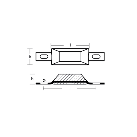 Tecnoseal Bolt on zinc anode with strap Scandinavian type - Series