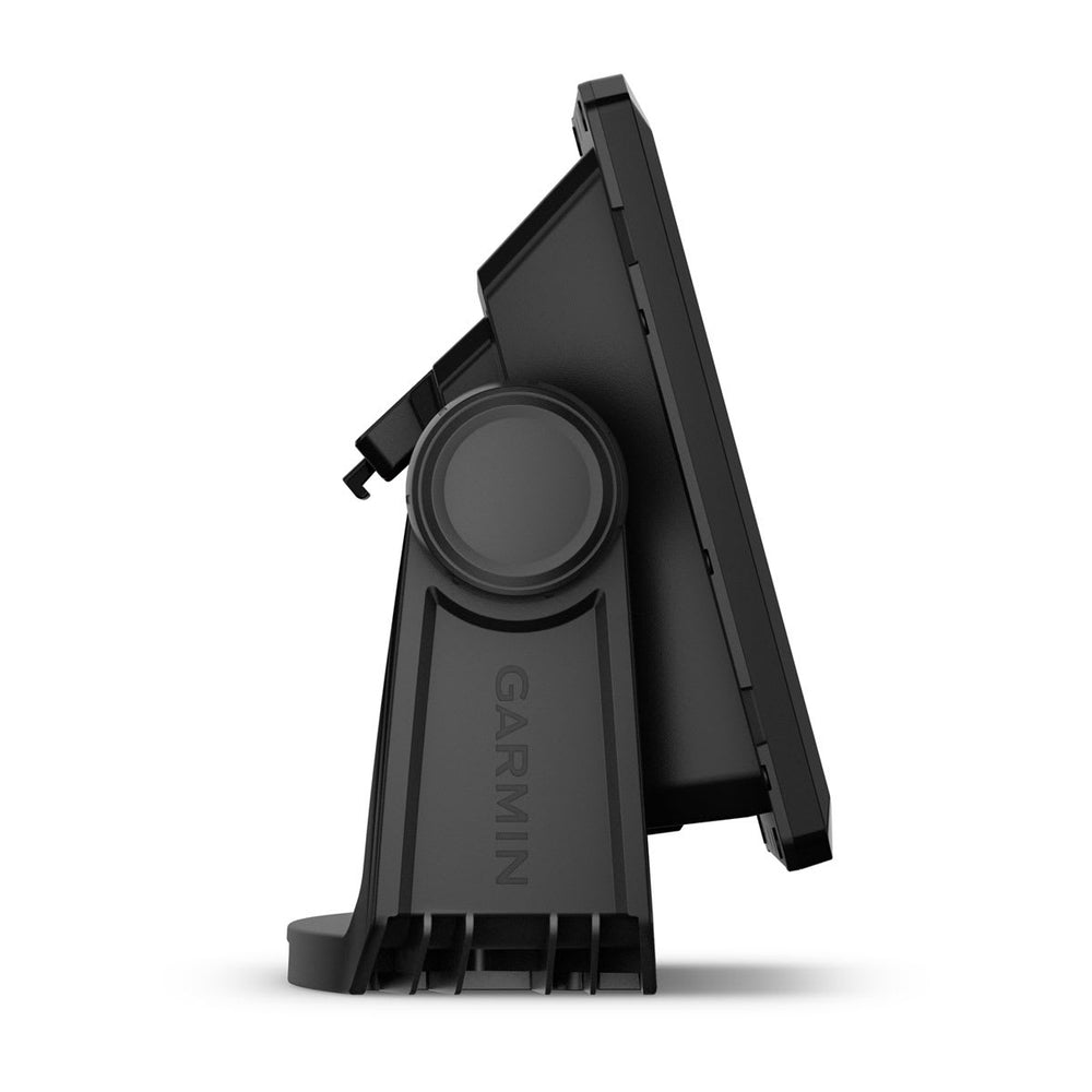 Garmin ECHOMAP UHD2 95sv on its tilt mount, angled view