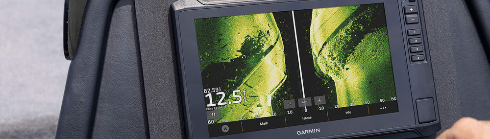 Garmin ECHOMAP UHD2 chartplotter mounted at the helm
