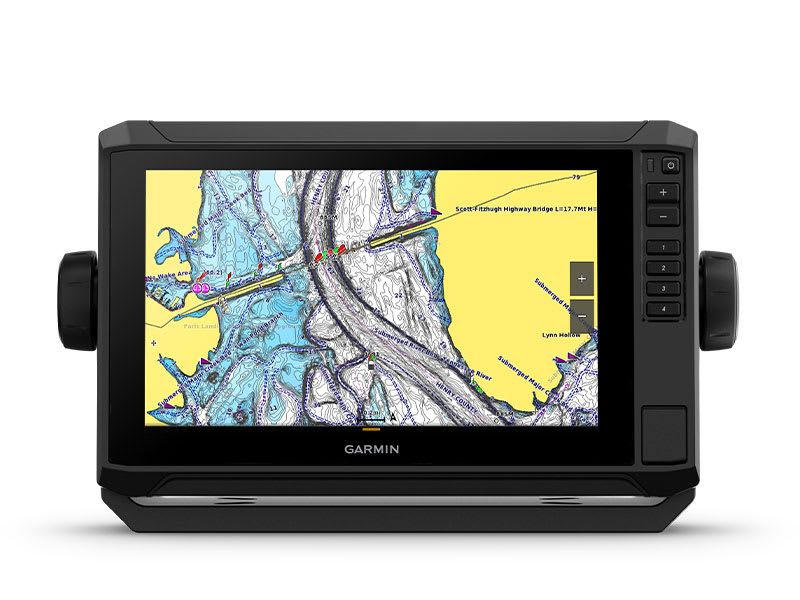 Preloaded Garmin Navionics+ charts on the ECHOMAP UHD2