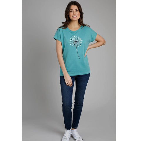 Weird Fish Women's Liliana Organic Graphic T-Shirt Sea Green