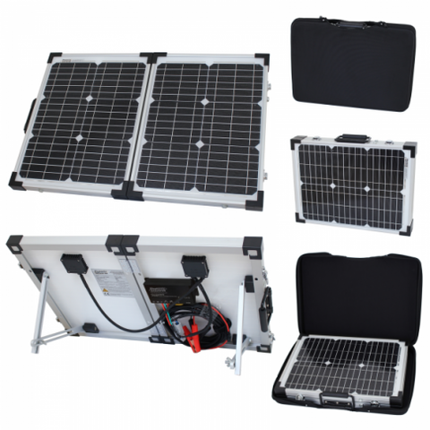 Folding solar charging kit includes: