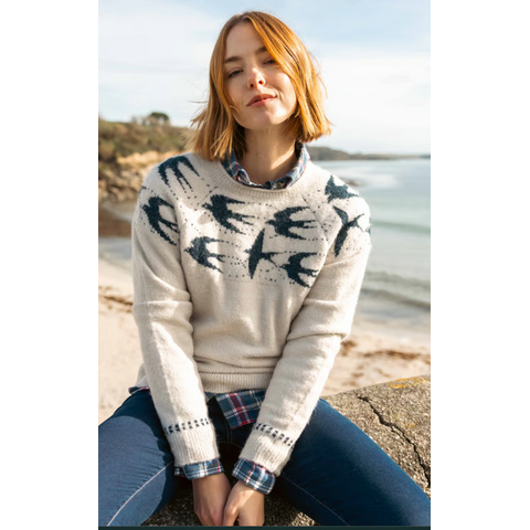 Weird Fish Women's Swallows Intarsia Fair Isle Jumper