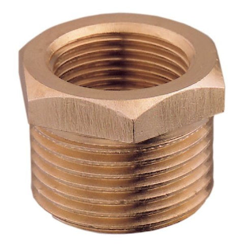 Bronze Hex Bush 1" BSP Taper Male x 1-2" BSP Female