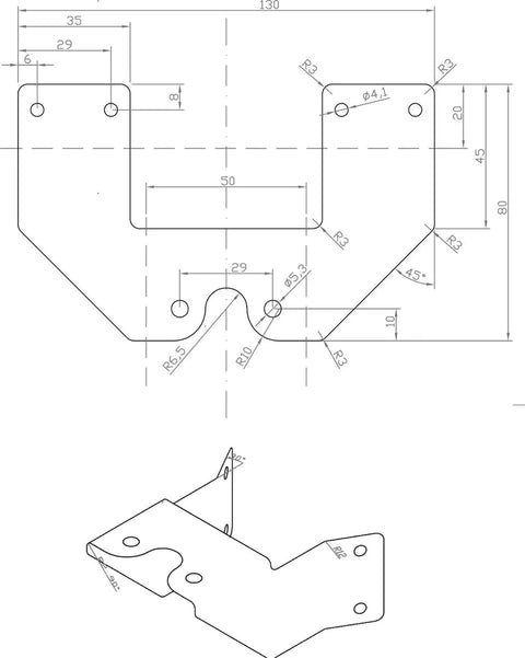 K2W Mid Mast Bracket - Stainless Steel