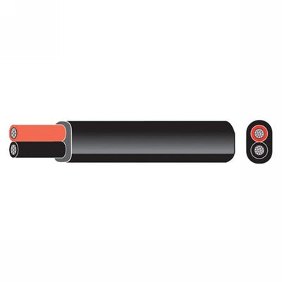 2 Core Flat Tinned Cable 21-0.30 1.5mm2 Black