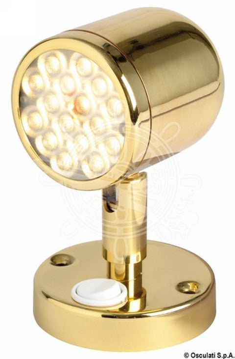 Osculati Brass LED Reading Spotlight with Switch