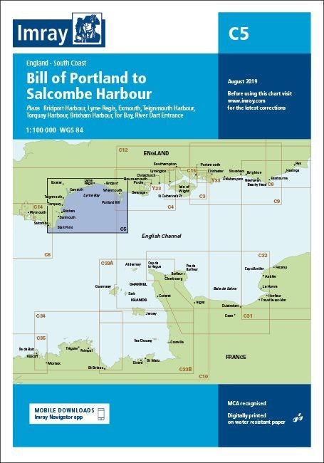 Imray C5 Chart - Bill of Portland to Salcombe Harbour