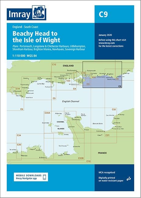 Imray C9 Chart - Beachy Head to Isle of Wight