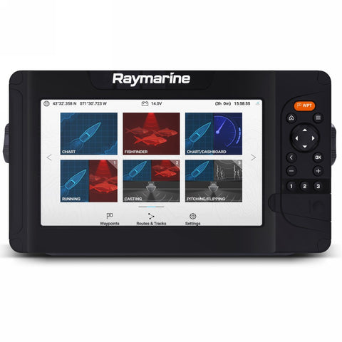 Raymarine Element 9 HyperVision CHIRP sonar-GPS with HV-100 Transducer and Navionics Silver Chart