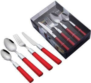 Zodiac 16 Piece Stainless Steel Cutlery Set  - Red