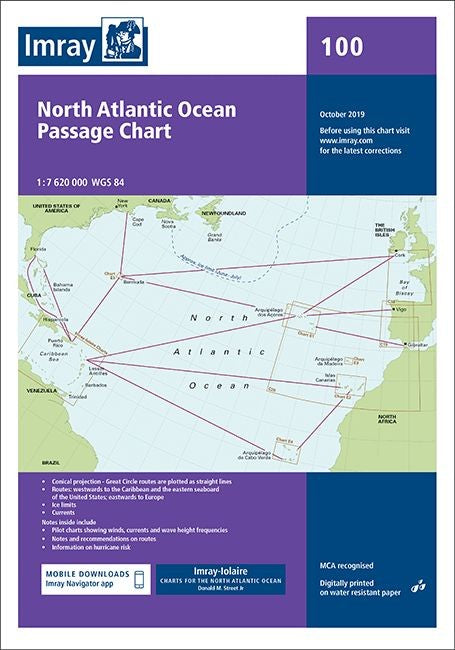 Imray Chart 100 - North Atlantic Ocean Passage Chart