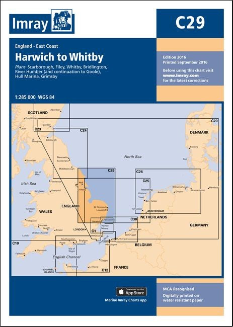 Imray  C29 Chart - Harwich to Whitby