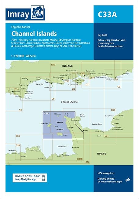 Imray C33A Chart -  Channel Islands (North)