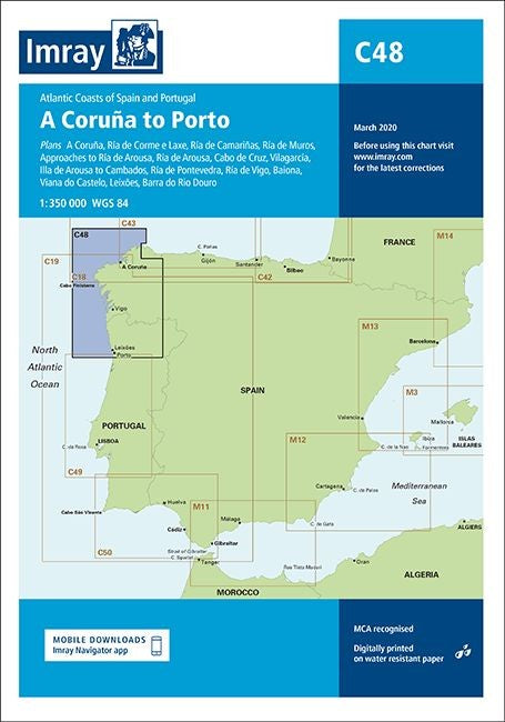 Imray C48 Chart - A Coruna to Porto