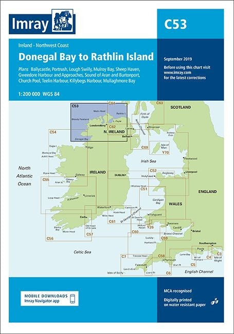 Imray C53 Chart - Donegal to Rathlin Island
