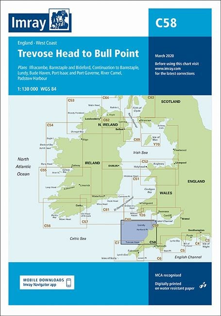 Imray C58 Chart - Trevose Head to Bull Point