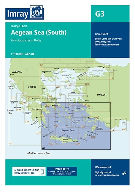 Imray G3 Chart - Aegean Sea (South)