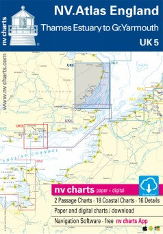 NV Chart  UK5 NV Atlas England - Thames Estuary to Gt. Yarmouth