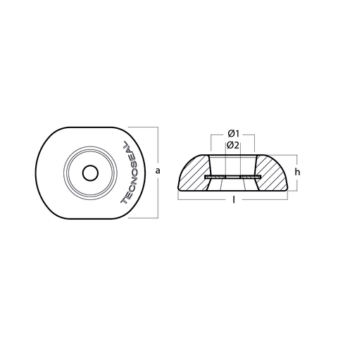 Tecnoseal Zinc Bolt on Disc Anode (ZD56)- 110mm