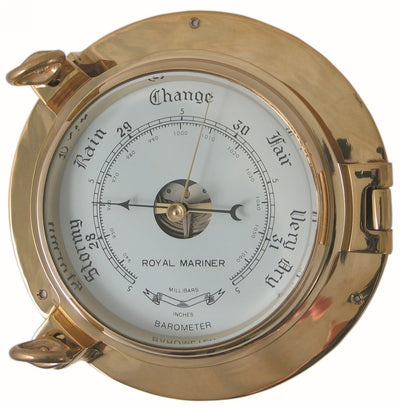 Royal Mariner Porthole Range 6" Barometer Brass